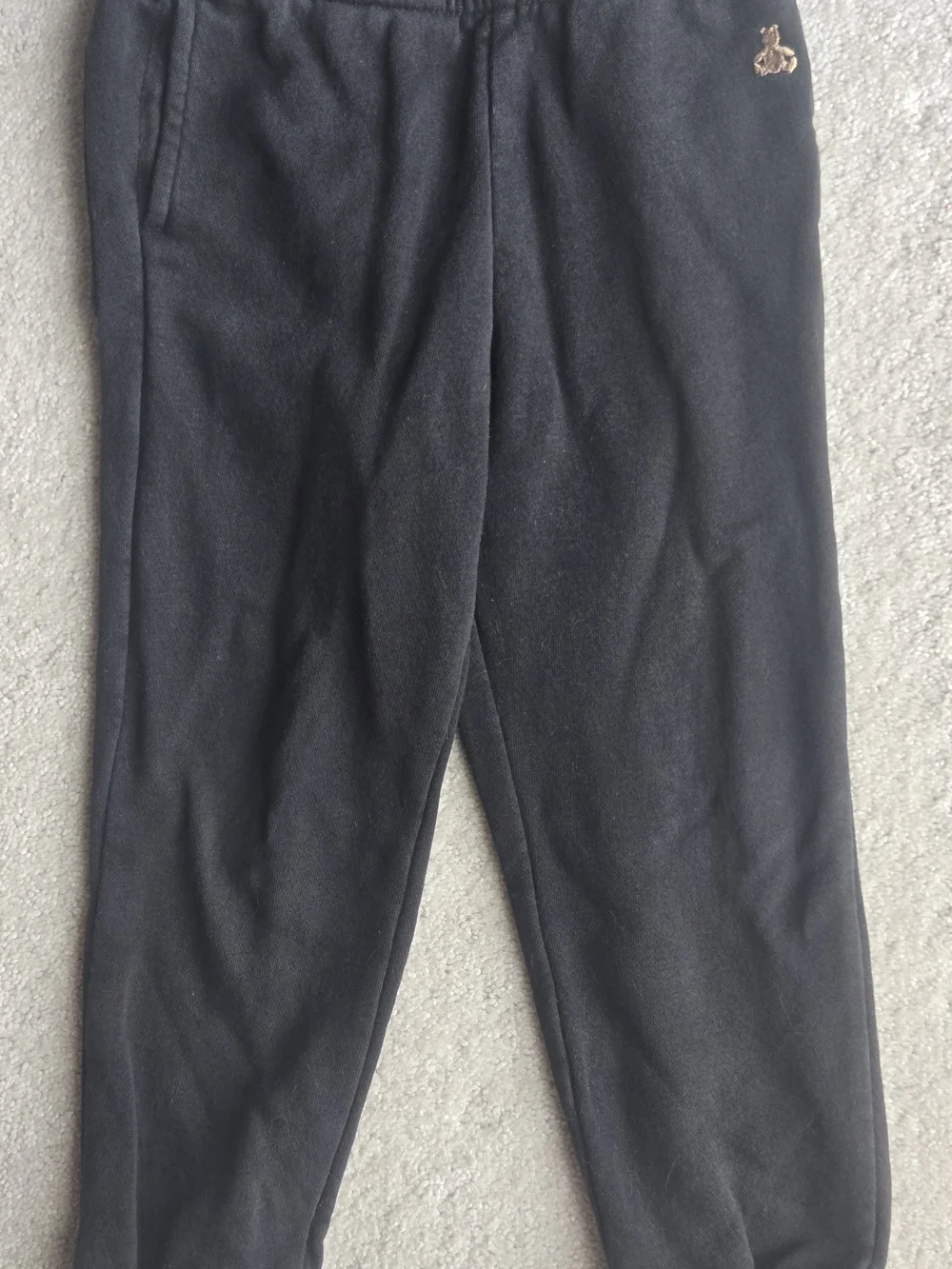 GAP Black Kids Joggers with Gold Bunny Embroidery